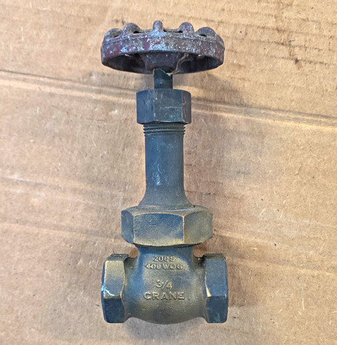 Vintage Brass Manual Gate Valve 3/4 inch Crane 400 WOG Class 200 NOS