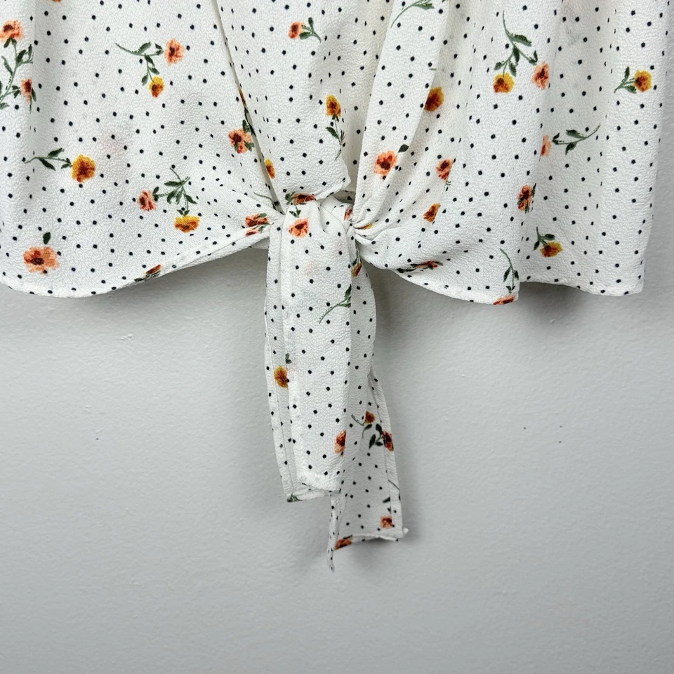 Lush Spaghetti Strap Sunflower Top Womens Size Medium Tie Front - Image 3 of 4