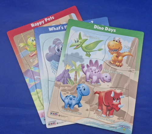 3-Pack Pre-School Learning Puzzles Pets Dinosaurs Weather 2016 Playmonster