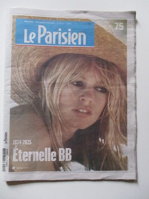 Brigitte Bardot le journal le Parisien n° 25302 years Monday 29 December 2025