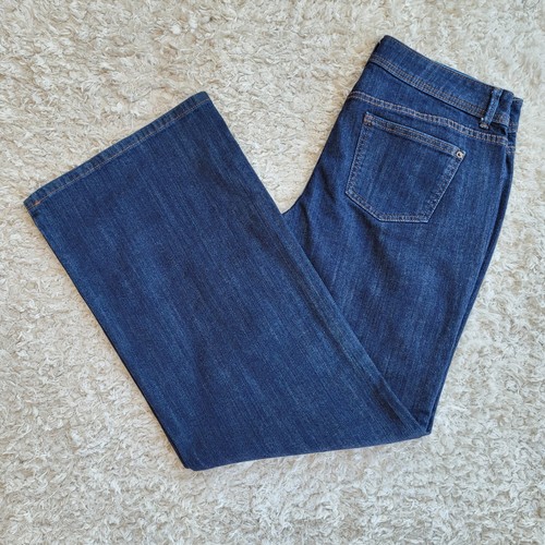 Jennifer Lopez Wide Leg Lower Rise Dark Denim Jeans Wmn's Sz 10 Hipster Y2K - Bild 4 von 6
