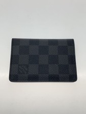 LOUIS VUITTON Card Case Organizer De Poche Damier Graphite BLK PVC Total Used