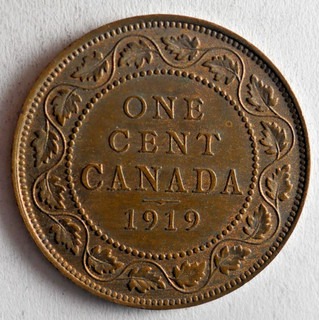 1919 CANADA CENT AU HIGH VALUE RARE COIN lot B12
