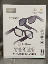 AiMB-G1 Bluetooth Voice Control Smart Glasses W/8MP, 1080p Camera NEW SEALED