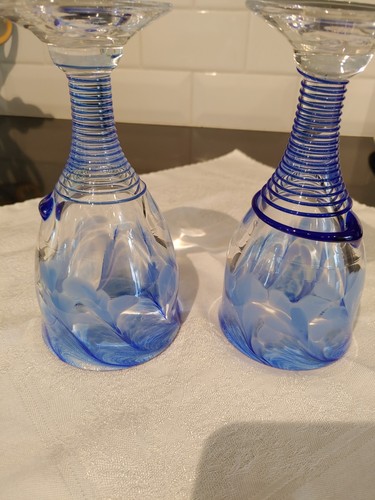 Buzz Williams, Cobalt Art Glass Goblets, Handblown, 2006, Oregon - Bild 3 von 9