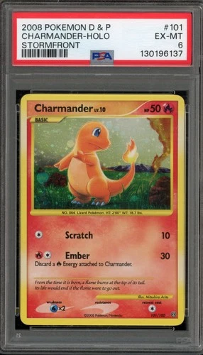 Pokemon Charmander Stormfront Holo Secret Rare #101 PSA 6