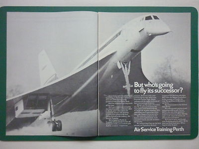2/1970 PUB AIR SERVICE TRAINING PERTH CONCORDE ÜBERSCHALLFLUGZEUG ORIGINAL ANZEIGE