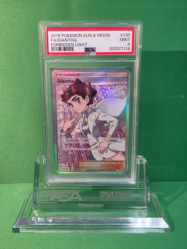 POKEMON 2018 SUN & MOON FULL ART DIANTHA FORBIDDEN LIGHT #130 PSA 9