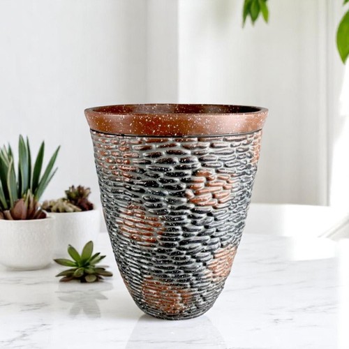 Rustic Stone Look Planter 45.6cm Tall Brown Single/2/4 Packs - Picture 25 of 41