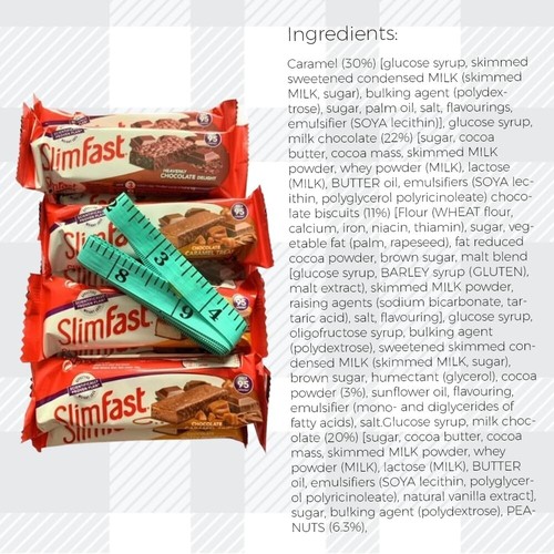 SlimFast Diet Snack Bars Box 24 slimfast Chocolate,Strawberry,Caramel Oct 25 - Picture 4 of 11