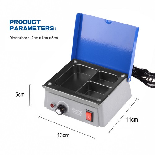 300W Dental Lab Wax Heater 3-well Wax Heating Analog Dipping Pot LZQJ-15 Blue CE - Picture 21 of 22