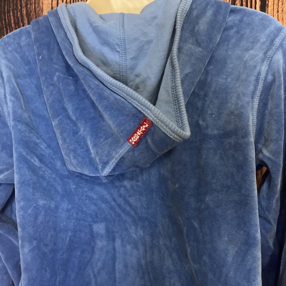 Hard Tail Women's Velour Hoodie Zip Up Jacket Bright Blue Hard Tail Women's Velour Hoodie Zip Up Jacket Bright Blue
