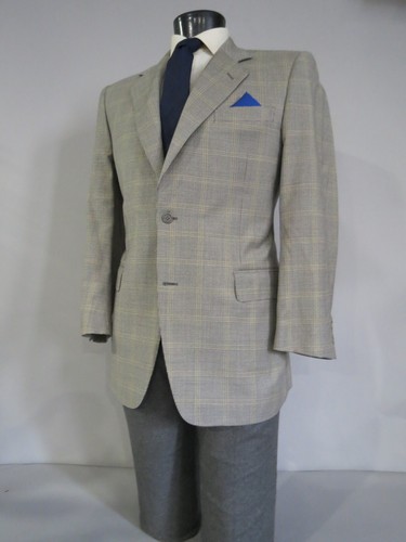 Canali Made in Italy fett Fensterscheibe Hundstooth seitlich belüfteter Sportmantel 40 R - Bild 3 von 11