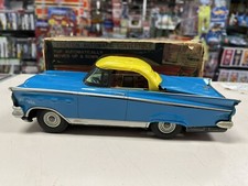  VINTAGE LINEMAR JAPAN FRICTION OPERATED BUICK INVICTA TIN CAR WITH BOX ST