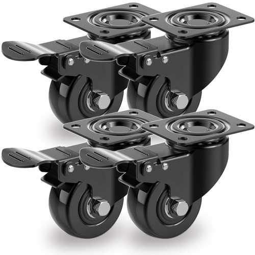 4 carrelli girevoli ruote ricina resistenti 50 mm ruote mobili gomma 200 kg - Foto 13 di 16