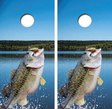 Largemouth Bass Cornhole Wrap Decal with Free Laminate Included