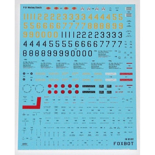Decal: Stencils for North American P-51 Mustang FOXBOT 32-012 Scale 1:32 - Picture 20 of 24
