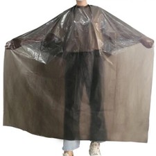 Transparent Black Disposable Hair Cutting Capes for Salon Spa