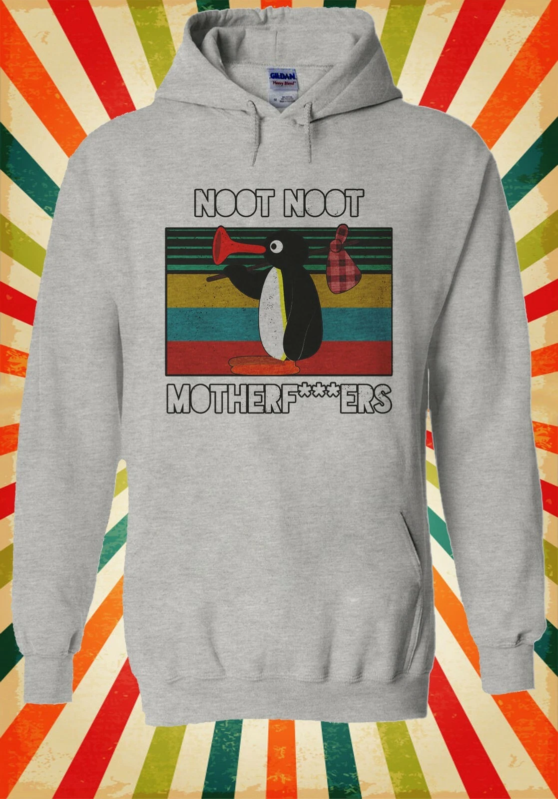 RHUDE Felpa con cappuccio top Pingu Noot Motherf*ckers rude uomo donna unisex 2261