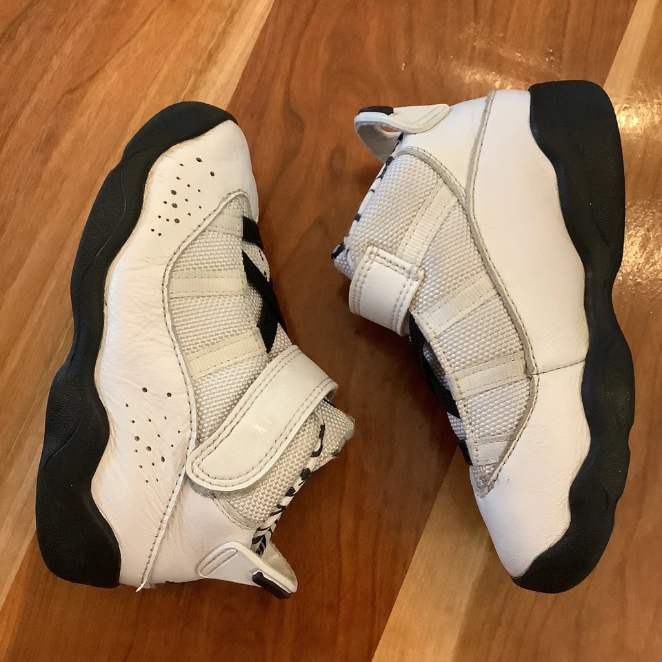 Nike Jordan 6 Anillos TD Niño Tenis Zapatos Blanco Negro Niño Niña Talla 8C Foto 2 de 4