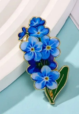 Alzheimer's Forget Me Not Blue Flower Enamel Pin Badge + FREE GIFT CHARITY