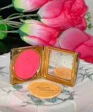 VINTAGE ELIZABETH ARDEN CHEEK ROUGE BLUSH GOLD METAL MIRROR COMPACT STRIKING NEW