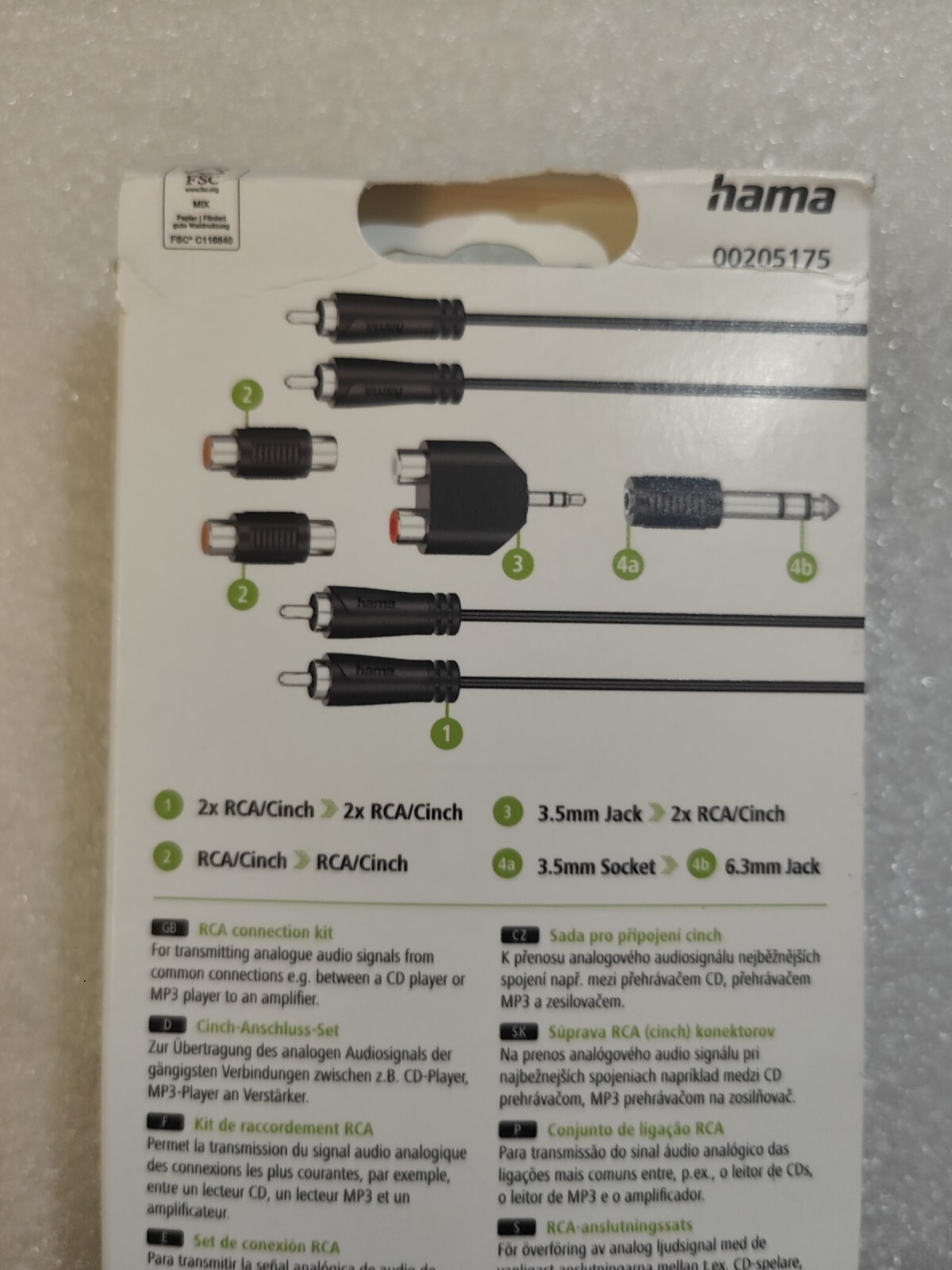 Thumbnail - Hama Cinch-anschluss-set Diverse Anschlüsse (2,5m)