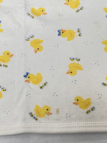 Vintage Little Me Baby Blanket Cream Yellow Chicks Ducks Rounded Corners 28x26.5 - Foto 9 di 11