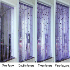 2 X Door String Curtains Rose Flower Tassel Panel for Doorways Wedding Decor