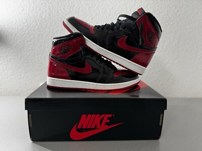 ORIGINAL  Jordan 1 Retro OG High Patent Bred kaum getragen Gr.45.5 US 11.5