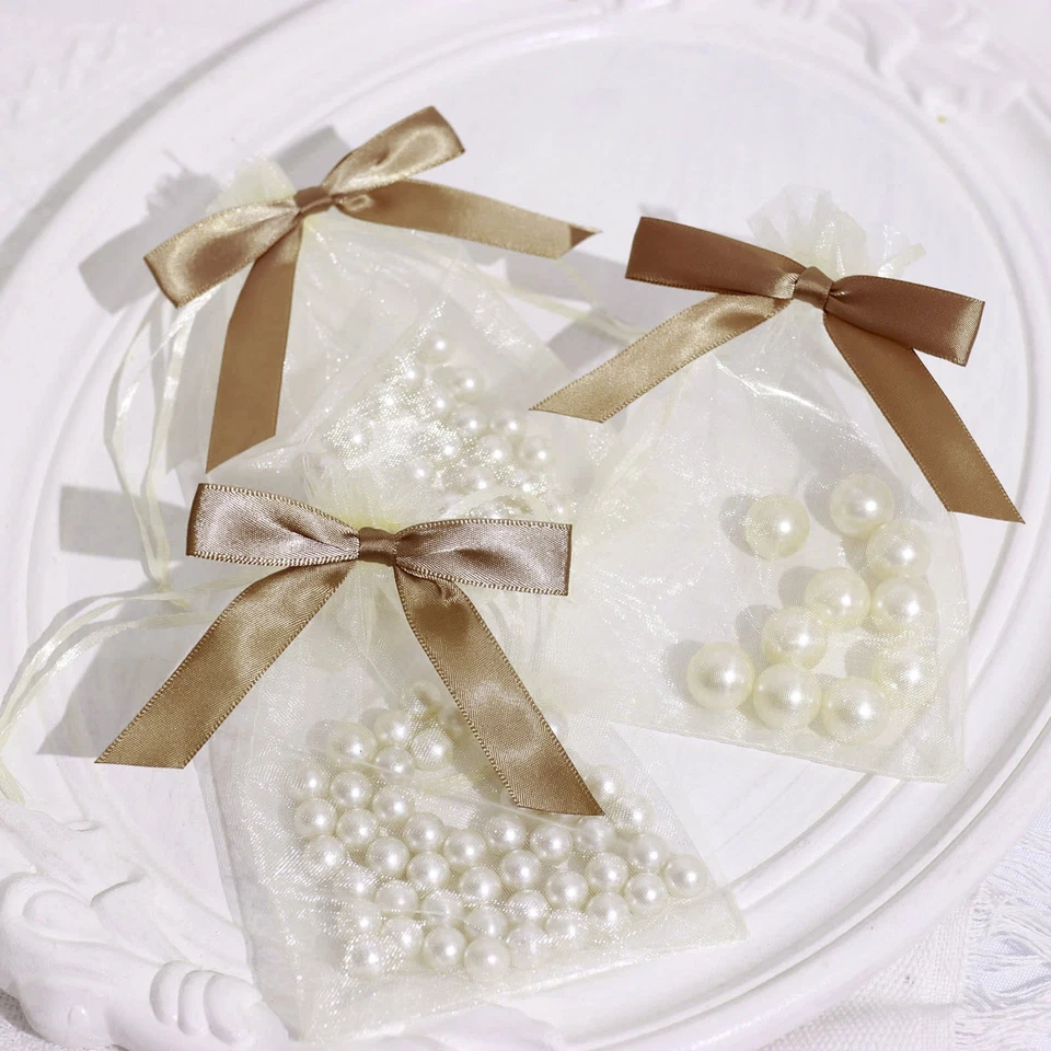 3" Pre Tied Mini Satin RIBBON Twist Tie Bows Birthday Party Favor Decorations - Image 4 of 4