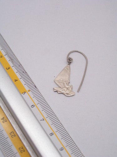 Drop Earrings Silver 925 With Windsurfer - Wind Surfer - Surf - Table - Picture 3 of 3