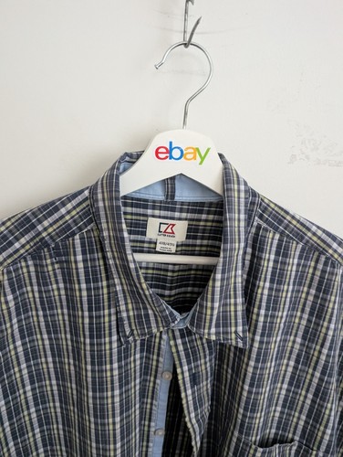 Cutter & Buck Shirt Mens Size 4XL Blue Plaid Big and Tall Plus Sized Cotton - Picture 6 of 11