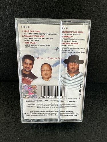 Kartoos Bollywood Soundtrack / Nusrat Fateh Ali Khan, Bally Sagoo Cassette Rare - Picture 2 of 5