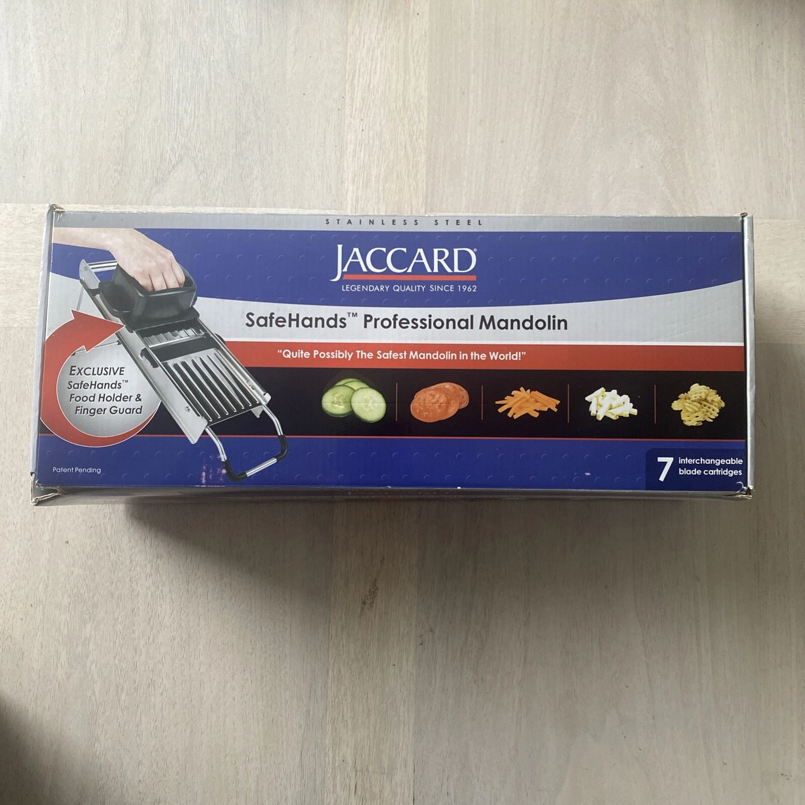 Jaccard 200441 Safe Hands Stainless Steel Professional Blade Mandolin Slicer