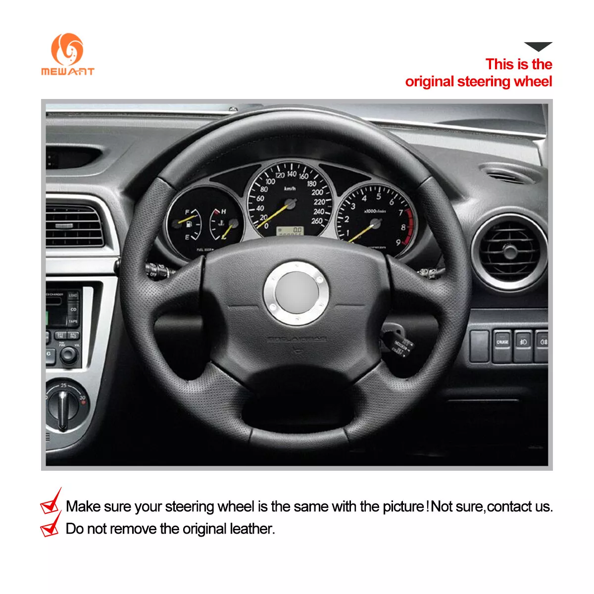 Artificial Leather Steering Wheel Cover for Subaru Impreza WRX