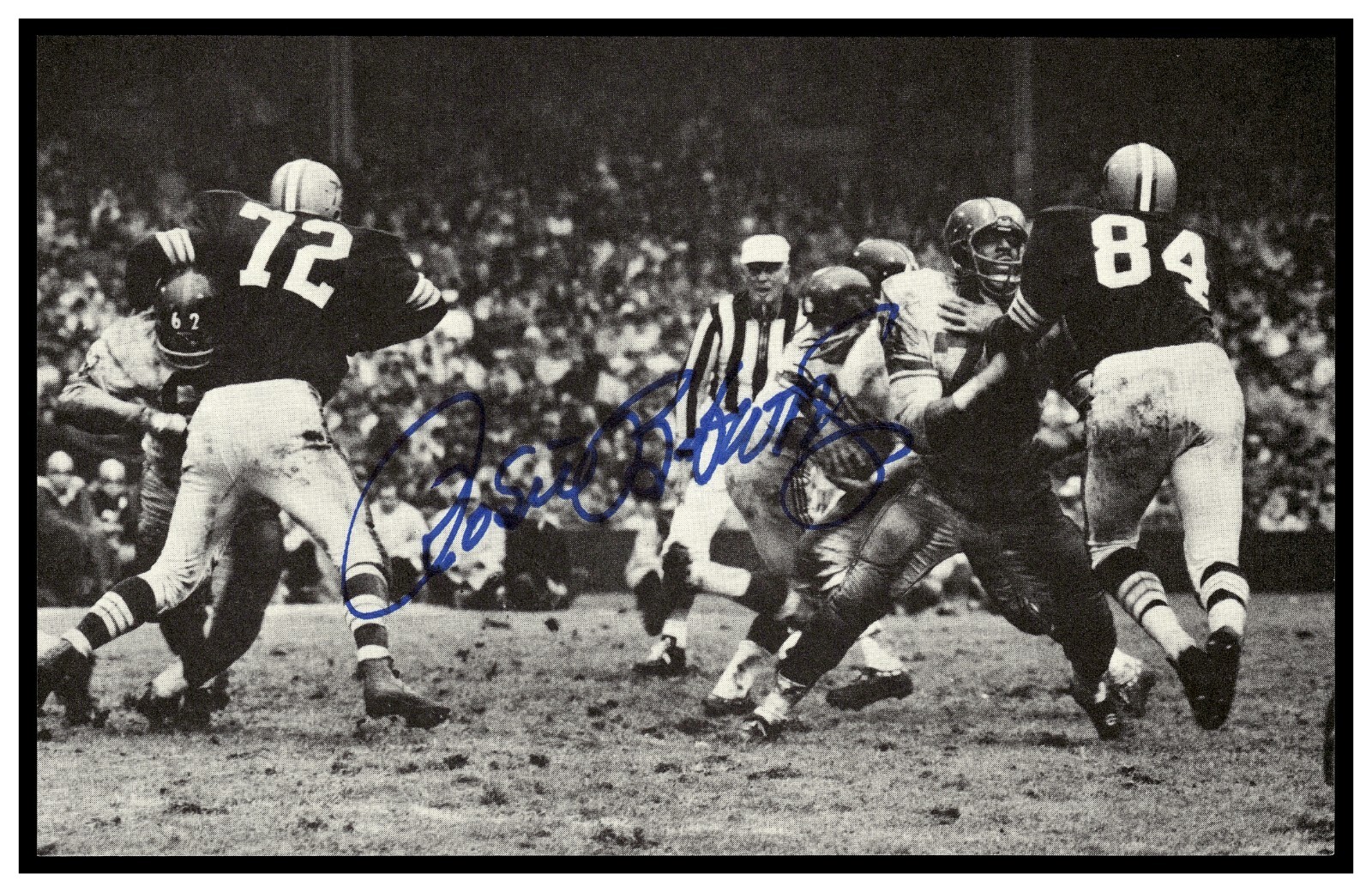 ROSEY BROWN NEW YORK GIANTS 79 AUTO SIGNED PHOTO 4 1/4 x 7 NFL HOF