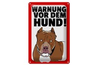 Blechschild Achtung 20X30 Cm Warnung Vor Dem Hund Metall Deko Schild Tin Sign