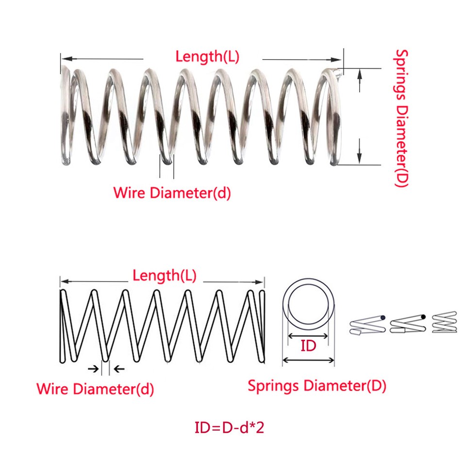 Spring Dia Wire Dia 1.5mm Compression Spring Small Pressure Length 10-200mm ...