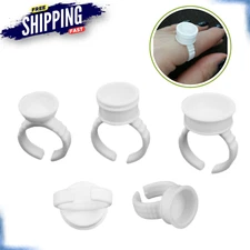 TATTOO Ink Cup Ring Pigment Cosmetic microblading glue S/L Plastic Cups Pots