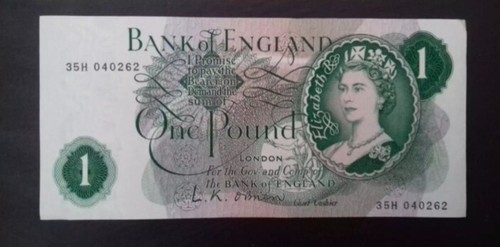 Great Britain GB UK - "£1 ~ ONE POUND" EF Banknote, L. K. O'Brien - Picture 1 of 14