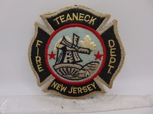Vintage Fire Department Station Embroidered Patch Obsolete Teaneck New Jersey NJ