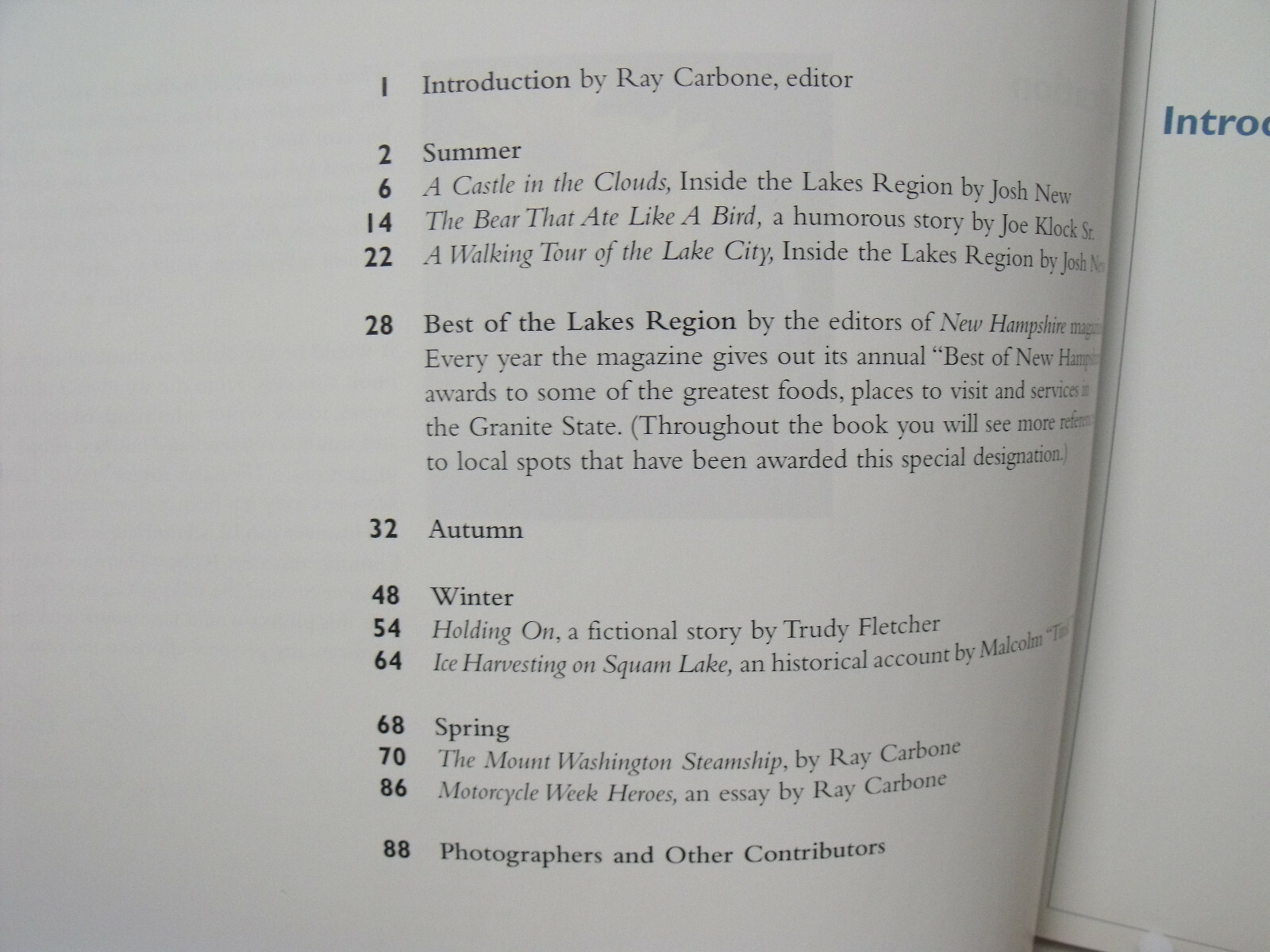 THE LAKES REGION OF NH, RAY CARBONE,2009, 99 PAGES, GREAT PICTURES,NEW CONDITION