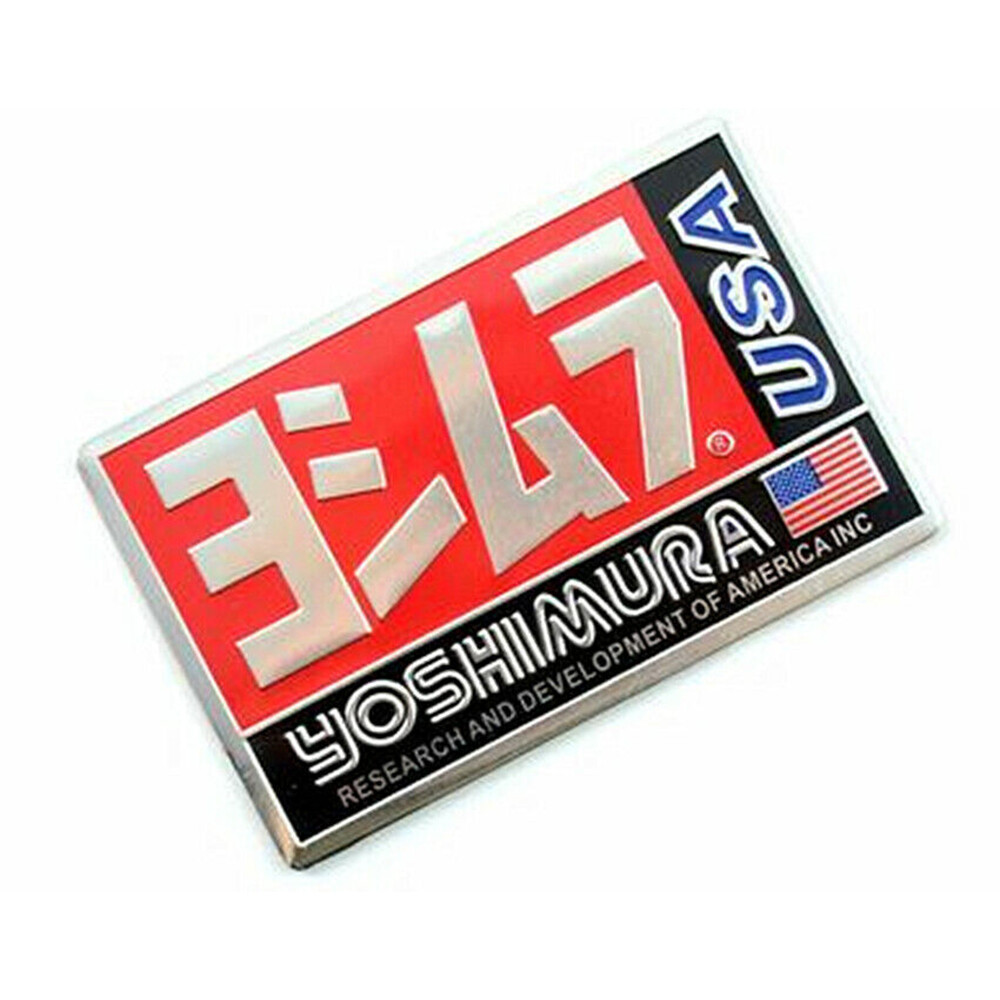 2Pc temperature heat resistant 3D Yoshimura Exhaust Metal Decal Sticker US Badge