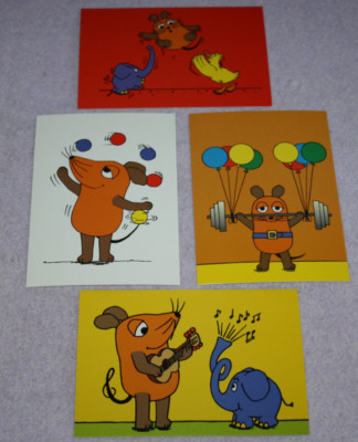 Bundle of four postcards from series ''The show with the mouse'' like new. (13,221)