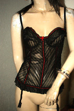 Schimmer TORSELETT * Top * Büste * Mieder *Corsage STRAPSE Swegmark schwarz 40 B