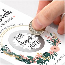 PERSONALISED Save The Date Cards 50 Wedding Date Reveal Scratch Cards Envelopes