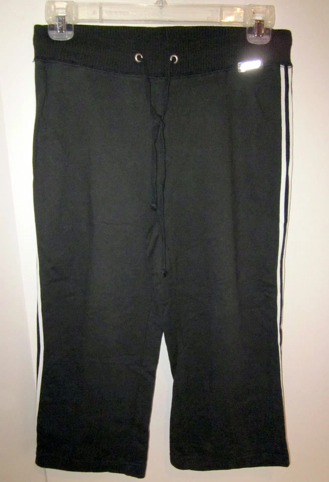 New York Laundry black w white cotton-spndx knit top & 3/4 pants P/Small  EC - Image 4 of 4