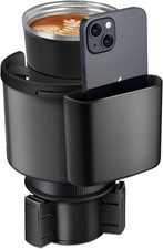 Car Cup Holder Expander Adjustable Base with Phone Holder for Large Bottles