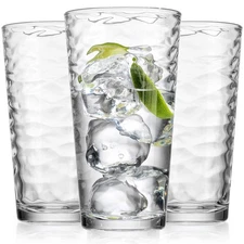 Set of 10 Highball Glasses 17 Oz Drinkware for Water Juice Cocktails